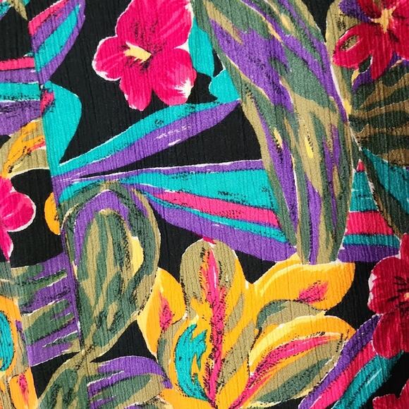 Vintage Caliche Hawaiian Midi Skirt Size XXL Floral Vacation Elastic Waist - Picture 3 of 8